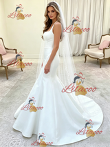 White Mermaid Straps Wedding Dress