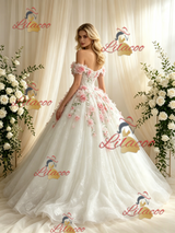 Tulle Lace Off the Shoulder Appliques Wedding Dress
