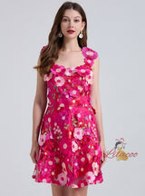 Slim Embroidered Flower Dress