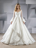 White Long Sleeve Square Neck Wedding Dress
