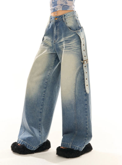 Slim and Loose Straight Wide-leg Jeans