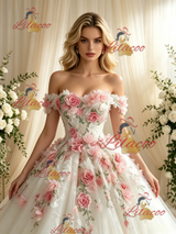 Tulle Lace Off the Shoulder Appliques Wedding Dress