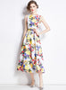 Retro Palace Print Party Dress