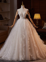 White Tulle Spaghetti Straps Pleats Beading Wedding Dress
