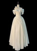 White Satin Pleats Wedding Dress