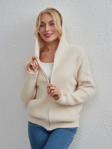Cardigan Imitation Mink Zipper Sweater