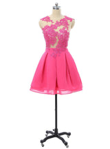 Hot Pink Lace Short Homecoming Dress