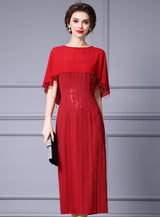 Dark Blue Sequins Mother Of The Bride Dress