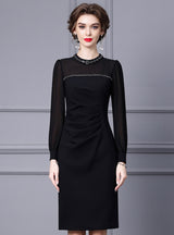 Red Long Sleeve Crystal Mother Of The Bride Dress
