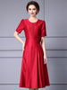 Satin Short Sleeve Mother Of The Bride Dress