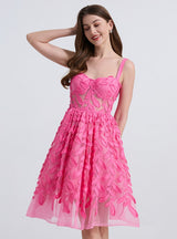 Three-dimensional Flower Tube Top Sling Dress
