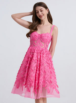 Three-dimensional Flower Tube Top Sling Dress