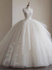 Ball Gown White Tulle Lace Strapless Wedding Dress