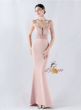 Mermaid Spaghetti Straps Beading Prom Dress