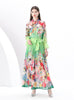 Women Printed Chiffon Shirt+Skirt Suit