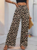 Fashion Leopard Pleated Wide-leg Pants