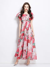 Lotus Leaf Beach Split Chiffon Dress