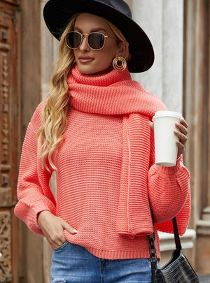Loose Solid Color Round Neck Sweater