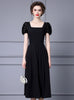 Black Sequins Puff Sleeve Mother Of The Bride Dress