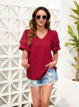 Loose Leisure Holiday V-neck T-shirt