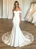 White Mermaid Off the Shoulder Lace Wedding Dress