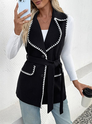 Casual Lapel Contrast Vest Coat