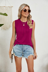 Solid Color Round Neck Vest T-shirt
