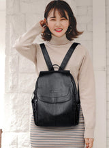 Large-capacity Student Soft Leather Travel Backpack