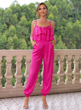 Casual Two-piece Pleated Pocket Suit