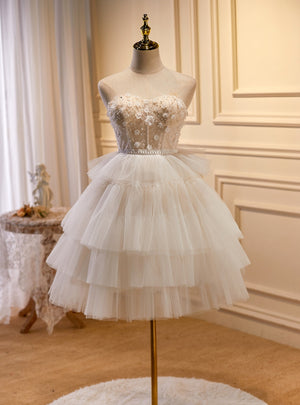 Tulle Sweetheart Beading Homecoming Dress