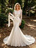 White Mermaid Lace Long Sleeve Wedding Dress