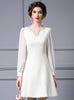 Ivory White V-neck Mother Of The Bride Dress