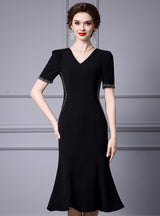 Red V-neck Beading Mother Of The Bride Dress