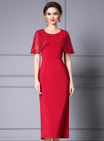 Black Sequins Mother Of The Bride Dress