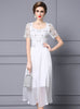 White Lace Short Sleeve Mother Of The Bride Dress