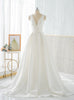White Satin V-Neck Backless Wedding Dress