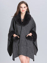 Loose Pocket Woolen Coat Cardigan Shawl