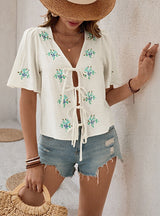 Summer Bow Tie Shirt Top