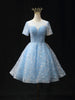 Light Blue Tulle Sequins Homecoming Dress