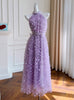 Purple Mesh Retro Halter Dress