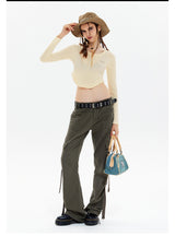 Short Long Sleeve Slim Top T-shirt