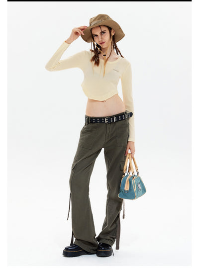 Short Long Sleeve Slim Top T-shirt