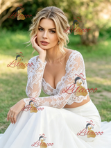 White Mermaid Lace Long Sleeve Wedding Dress