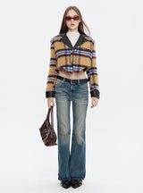 Irregular Plaid Cotton Coat