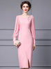 Pink Long Sleeve Mother Of The Bride Dress