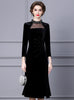 Black Velvet Beading Mother Of The Bride Dress