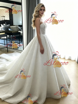 Vintage White Strapless Wedding Dress