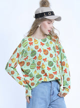 Christmas Round Neck Pullover Printed Sweater