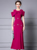 Fuchsia Crystal Mother Of The Bride Dress