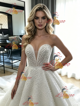 Vintage White Strapless Wedding Dress